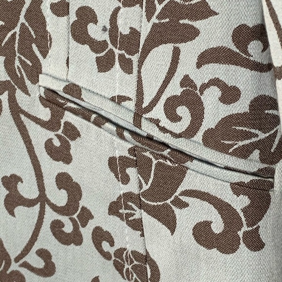 St. Emile Floral Print Cotton Blazer Jacket Blue Brown Size 8 - Picture 11 of 15